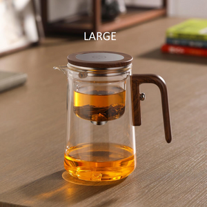 Elegant Glass Teapot with Wooden Handle & Infuser: Brew Perfect Tea