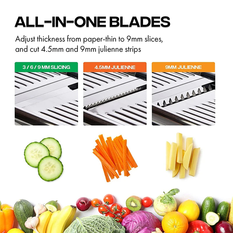 Stainless Steel Mandoline Slicer: Professional Vegetable Prep