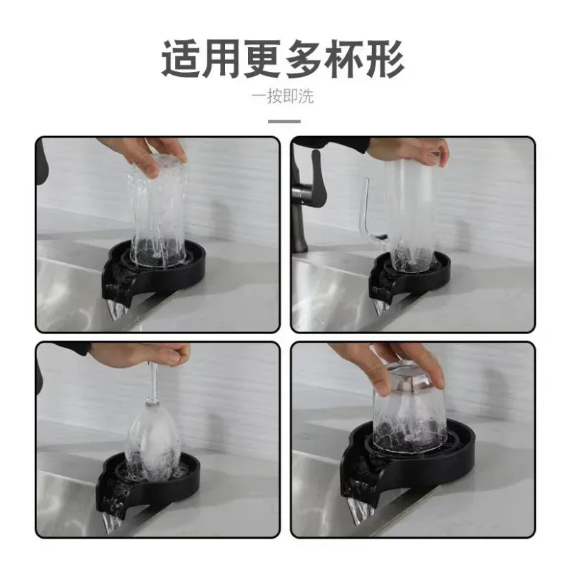 Hands-Free Kitchen Cleaning: High-Pressure Sink Rinser & Cup Washer