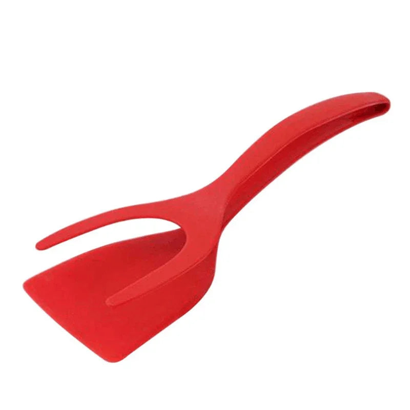 2-in-1 Nylon Flip Tongs & Spatula: Perfect for Eggs, Steak, Pancakes!