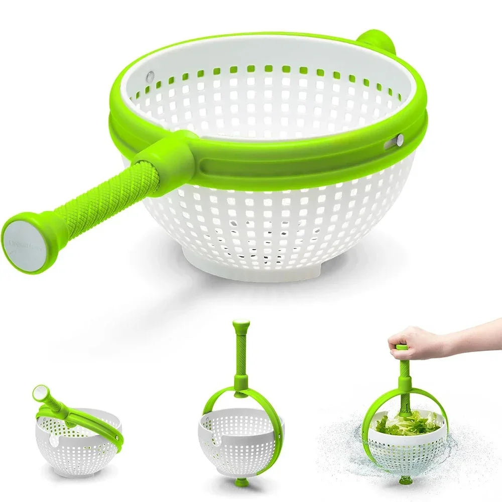 Rotating Vegetable & Fruit Washer: Fast Drying Salad Spinner