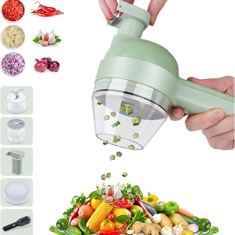 5-in-1 Electric Food Chopper: Wireless & Rechargeable Vegetable Cutter