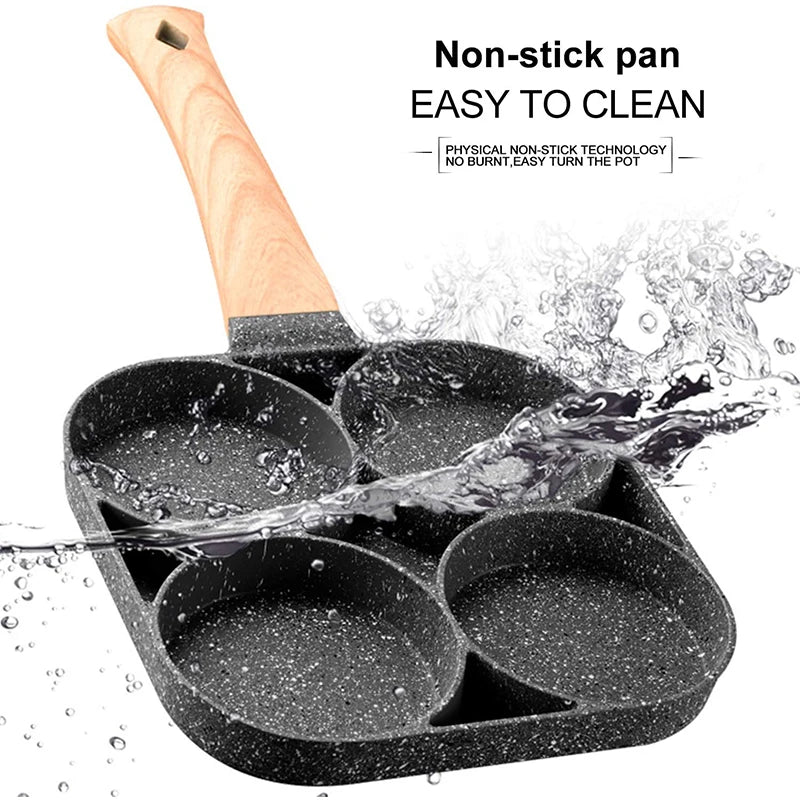 4-Cup Nonstick Egg & Pancake Pan: Perfect for Induction & Gas Stoves