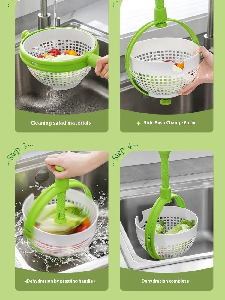 Rotating Vegetable & Fruit Washer: Fast Drying Salad Spinner