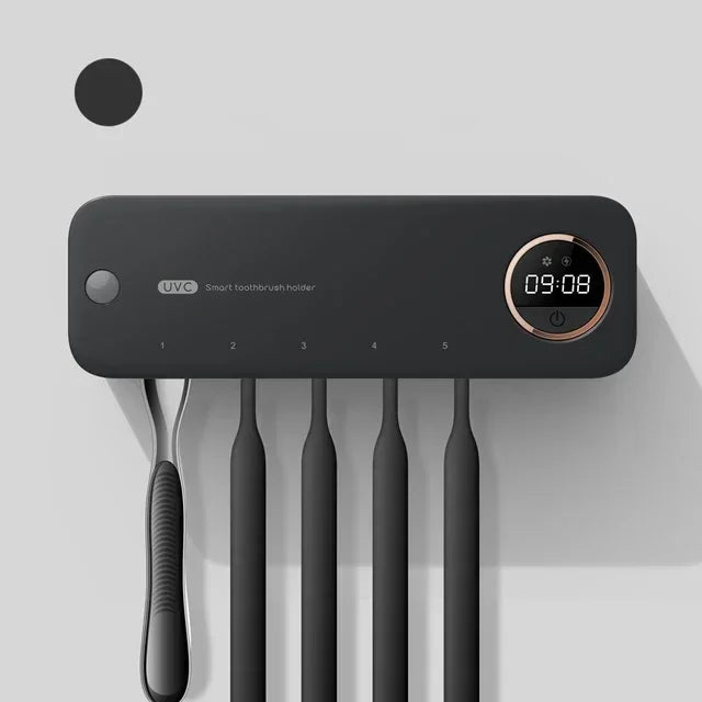 Smart UV Toothbrush & Razor Sterilizer: Wall Mount, LED Display