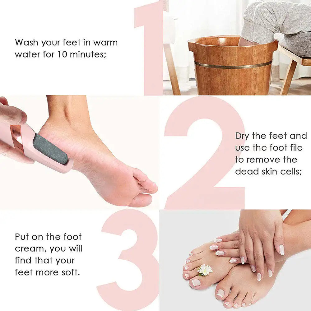 Cordless Electric Foot File: Remove Calluses & Dry Skin