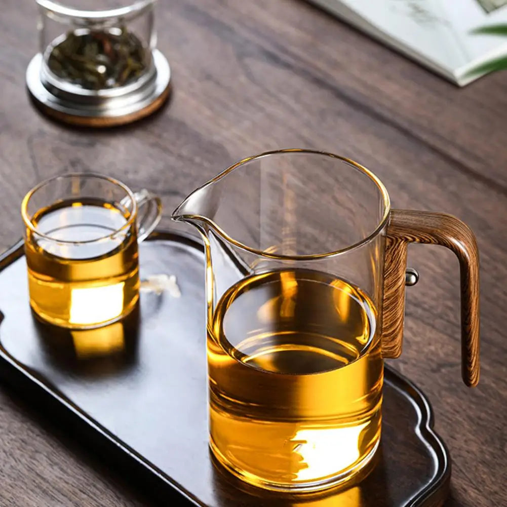 Elegant Glass Teapot with Wooden Handle & Infuser: Brew Perfect Tea