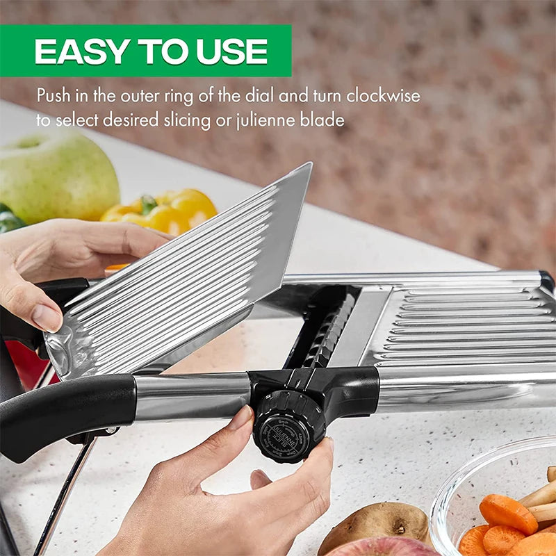 Stainless Steel Mandoline Slicer: Professional Vegetable Prep