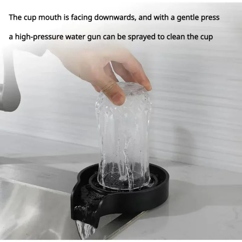 Hands-Free Kitchen Cleaning: High-Pressure Sink Rinser & Cup Washer