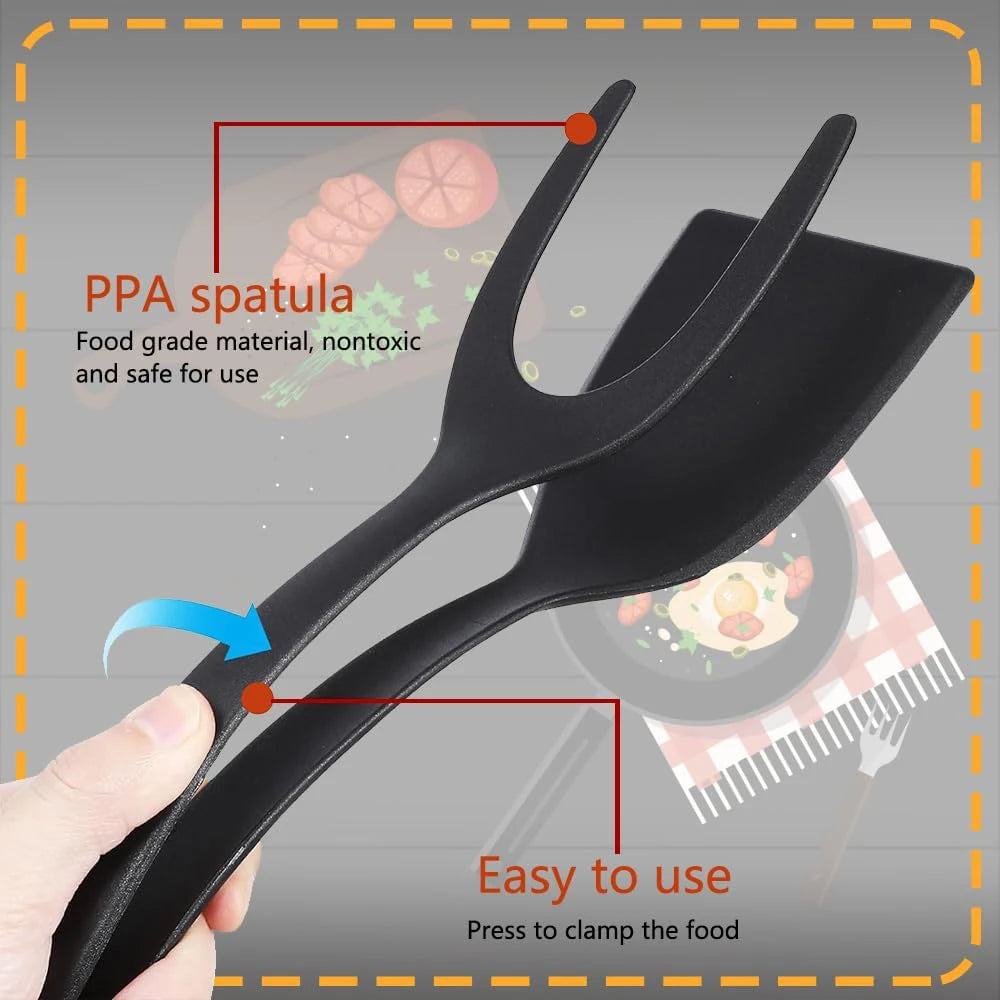 Non-Stick Egg Flipper Spatula & Tongs: Perfect Pancakes & Omelets