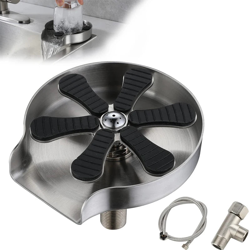 Automatic Stainless Steel Cup Washer: Kitchen Sink Spray Faucet