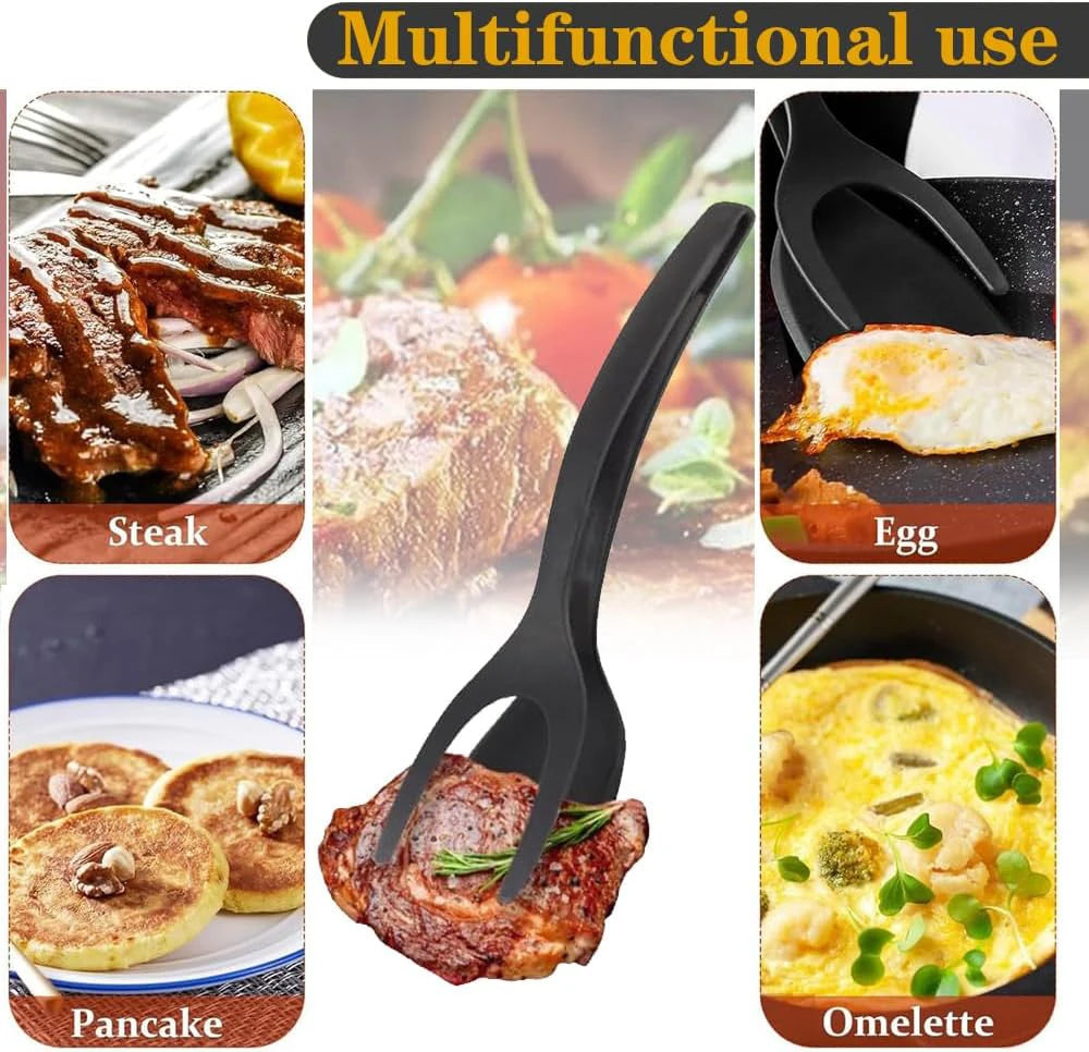 Non-Stick Egg Flipper Spatula & Tongs: Perfect Pancakes & Omelets