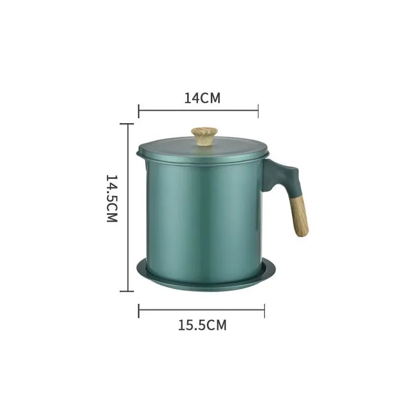 Stainless Steel Grease Strainer: Large Oil Filter Pot with Tray for Cooking