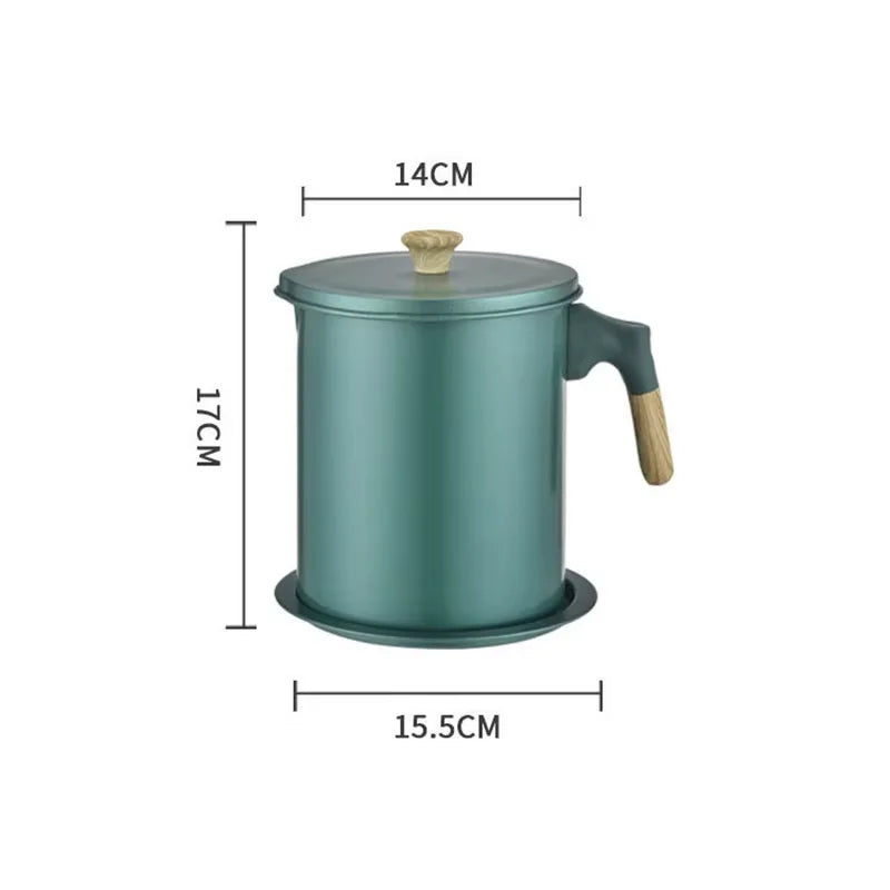 Stainless Steel Grease Strainer: Large Oil Filter Pot with Tray for Cooking