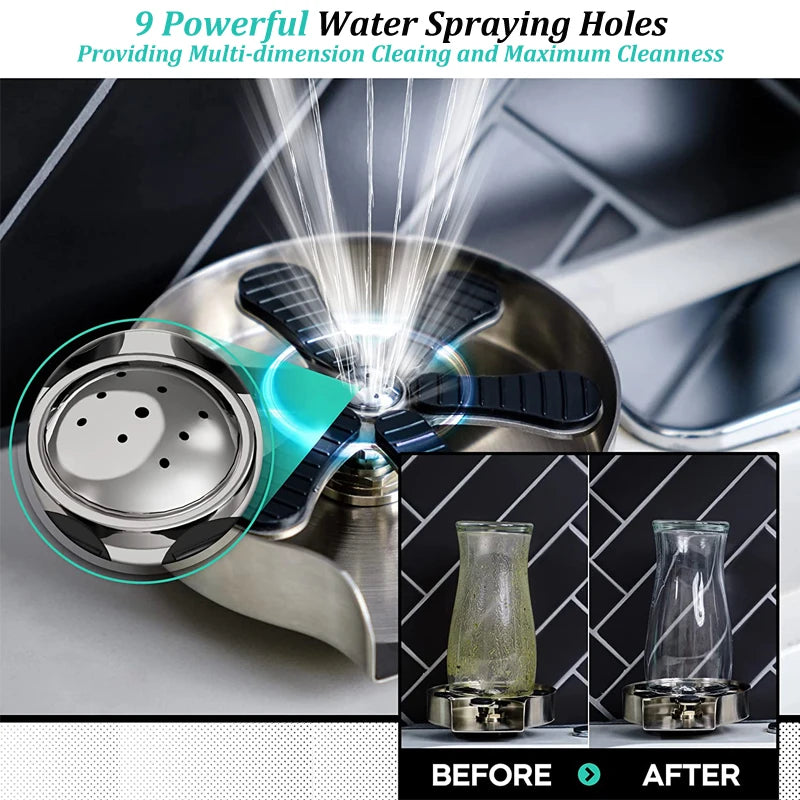 Automatic Stainless Steel Cup Washer: Kitchen Sink Spray Faucet