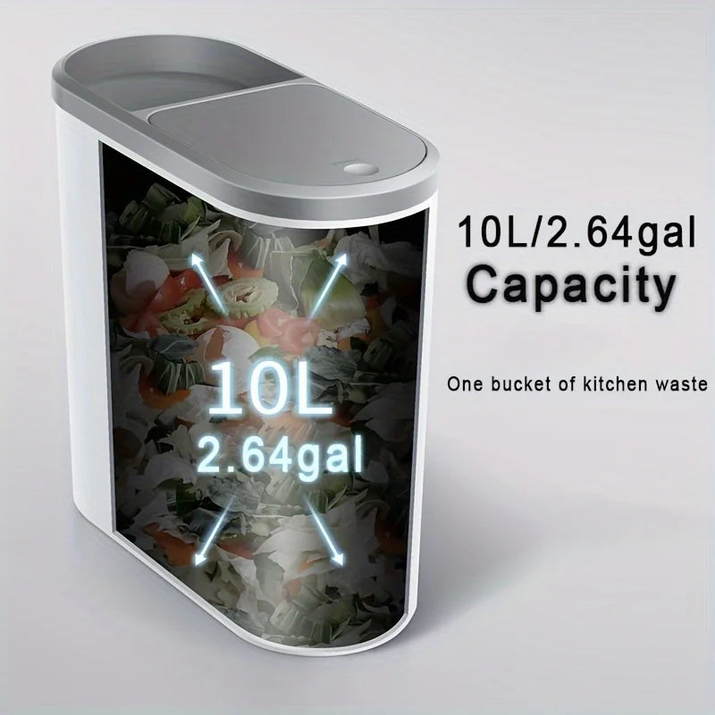 Compact Bathroom Garbage Can: 10L Silent Close, Gap-Fit Design