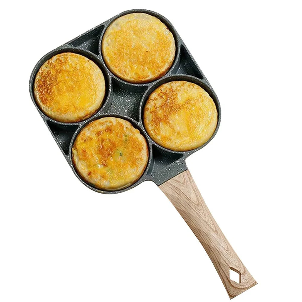 Multi-Pancake/Omelet Pan: 4-Hole Nonstick Frying Pan