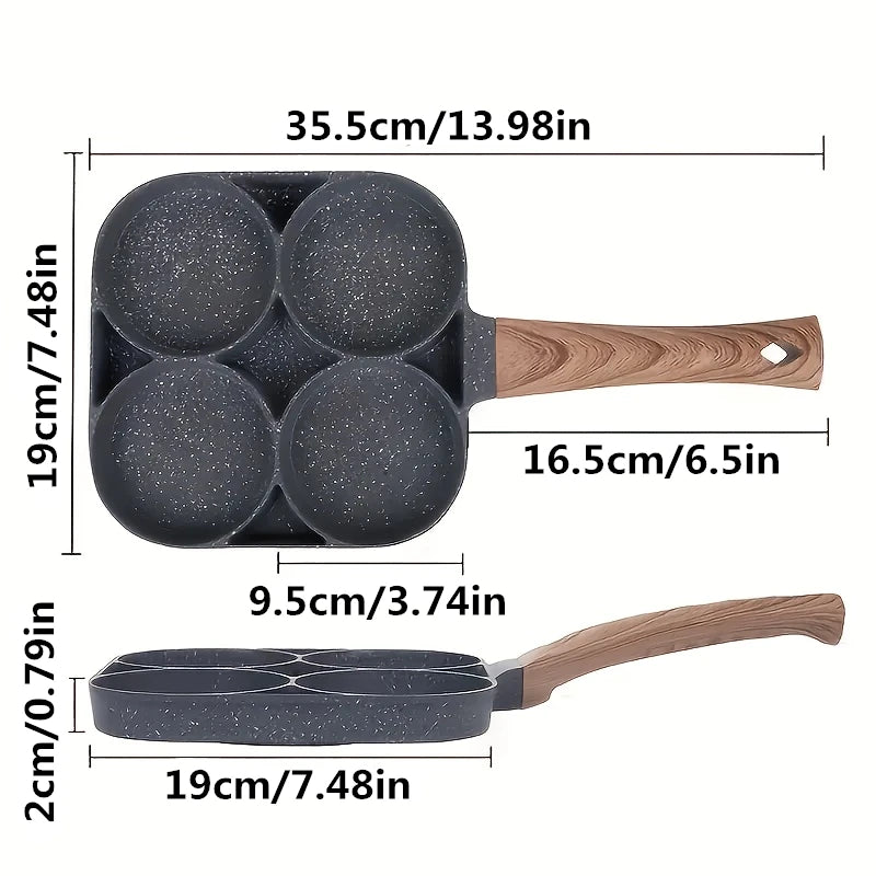 4-Cup Nonstick Egg & Pancake Pan: Perfect for Induction & Gas Stoves