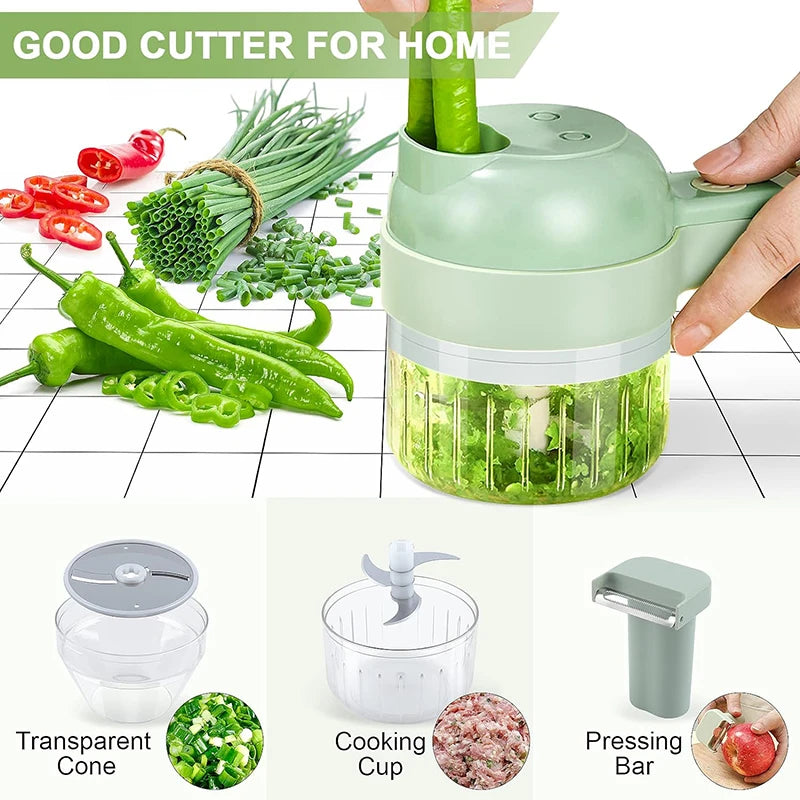 5-in-1 Electric Food Chopper: Wireless & Rechargeable Vegetable Cutter