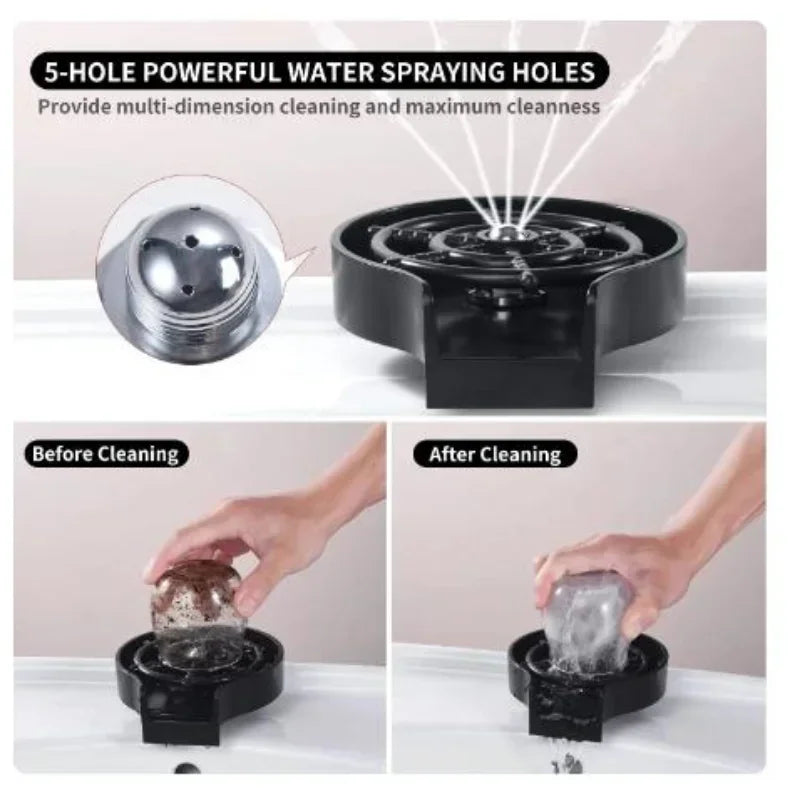 Hands-Free Kitchen Cleaning: High-Pressure Sink Rinser & Cup Washer