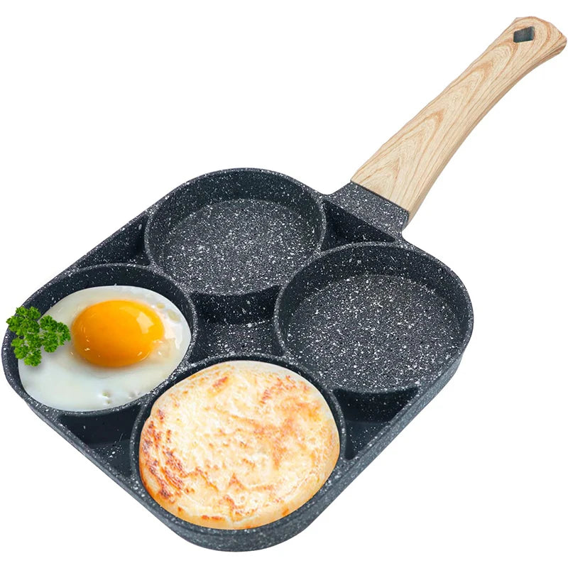 4-Cup Nonstick Egg & Pancake Pan: Perfect for Induction & Gas Stoves